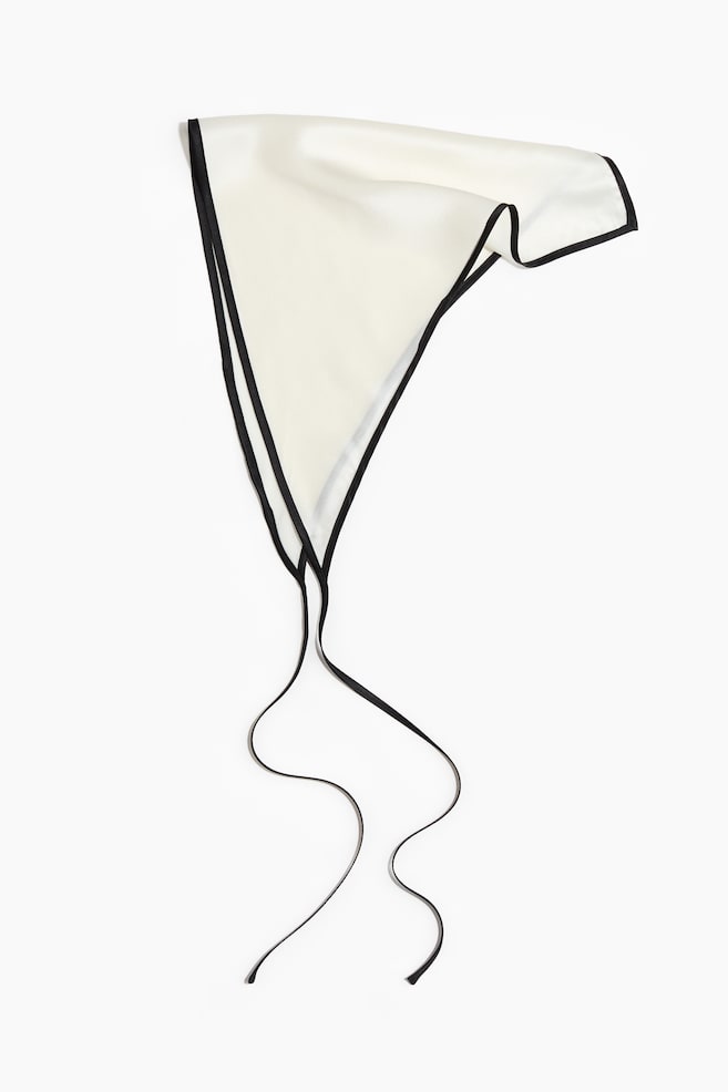Silk head scarf - White/Black/Black/White - 1
