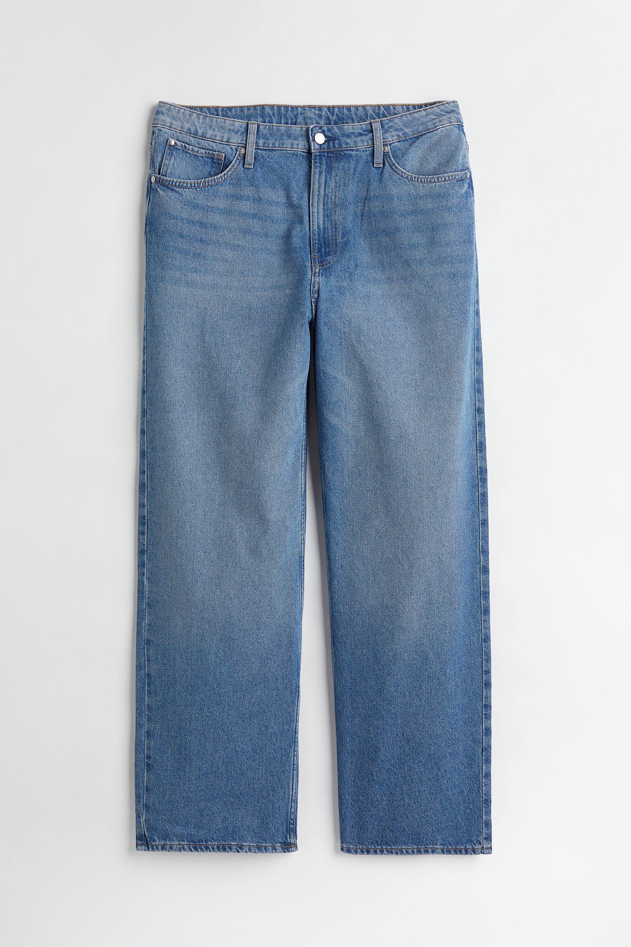 View larger image: H&M+ Loose Straight High Jeans - Denim blue - Ladies | H&M 1