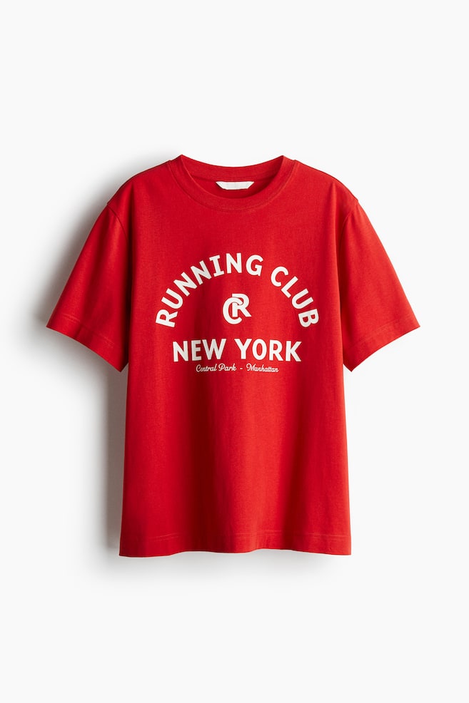 Tričko s potiskem - Červená/Running Club/Tmavě hnědá/Atelier/Tmavě hnědá/croissant/Bílá/Fleuri/Bílá/La Poire/Růžová/New York - 1