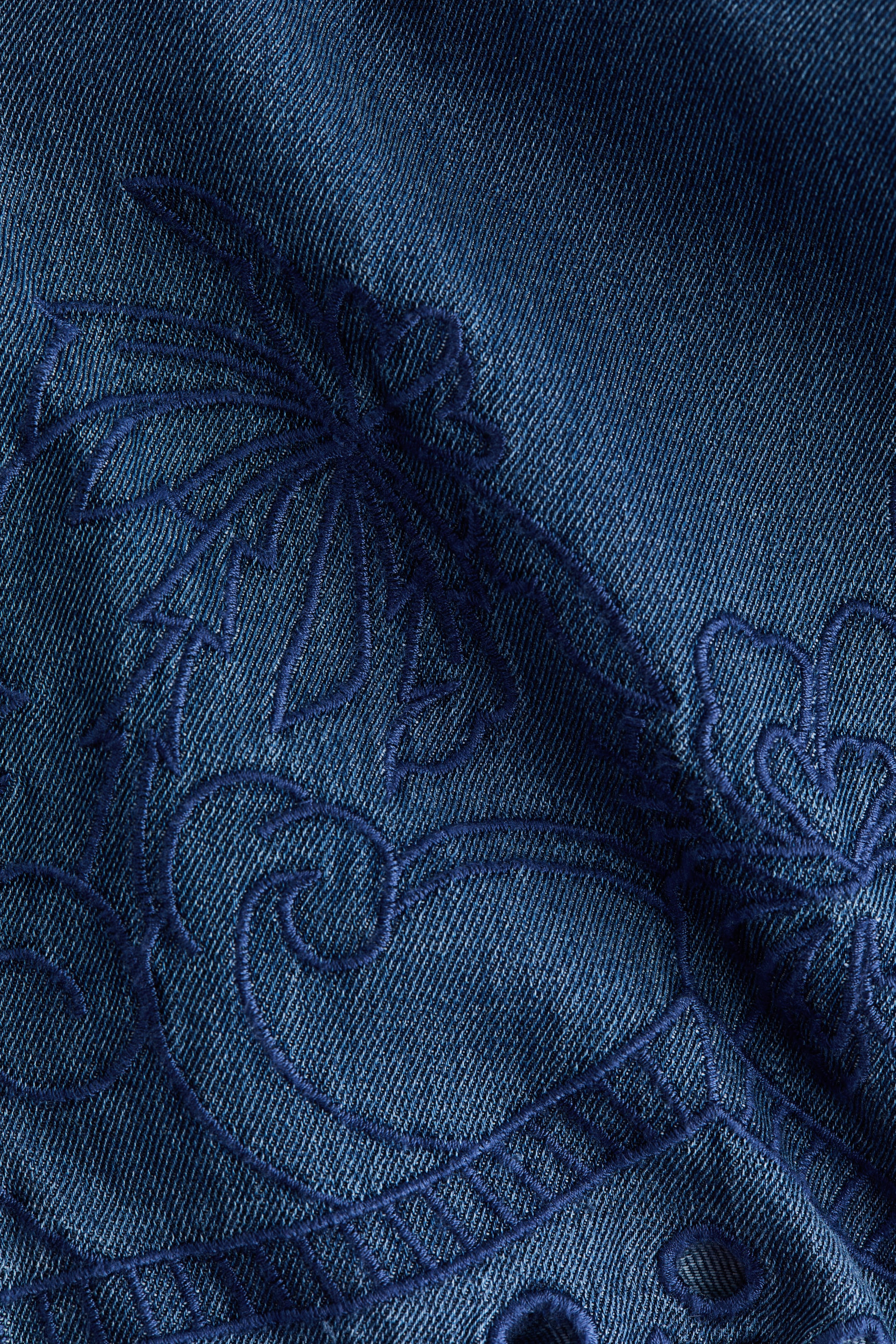 Denim Blouse with Embroidery
