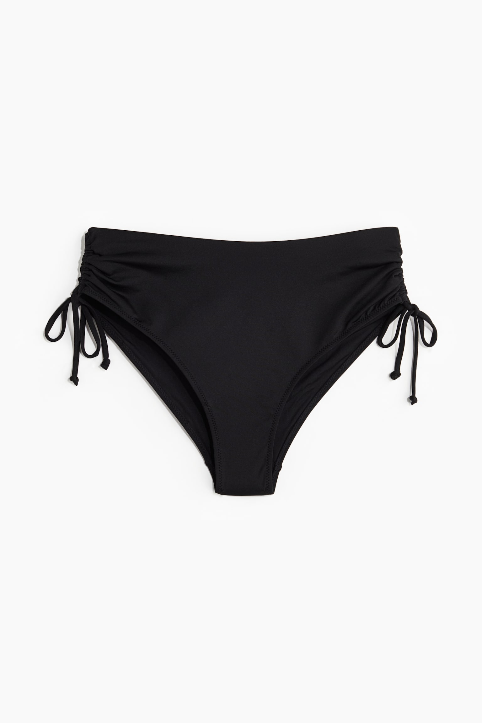 Drawstring-detail bikini bottoms - Black/White/Red/White/Black - 2