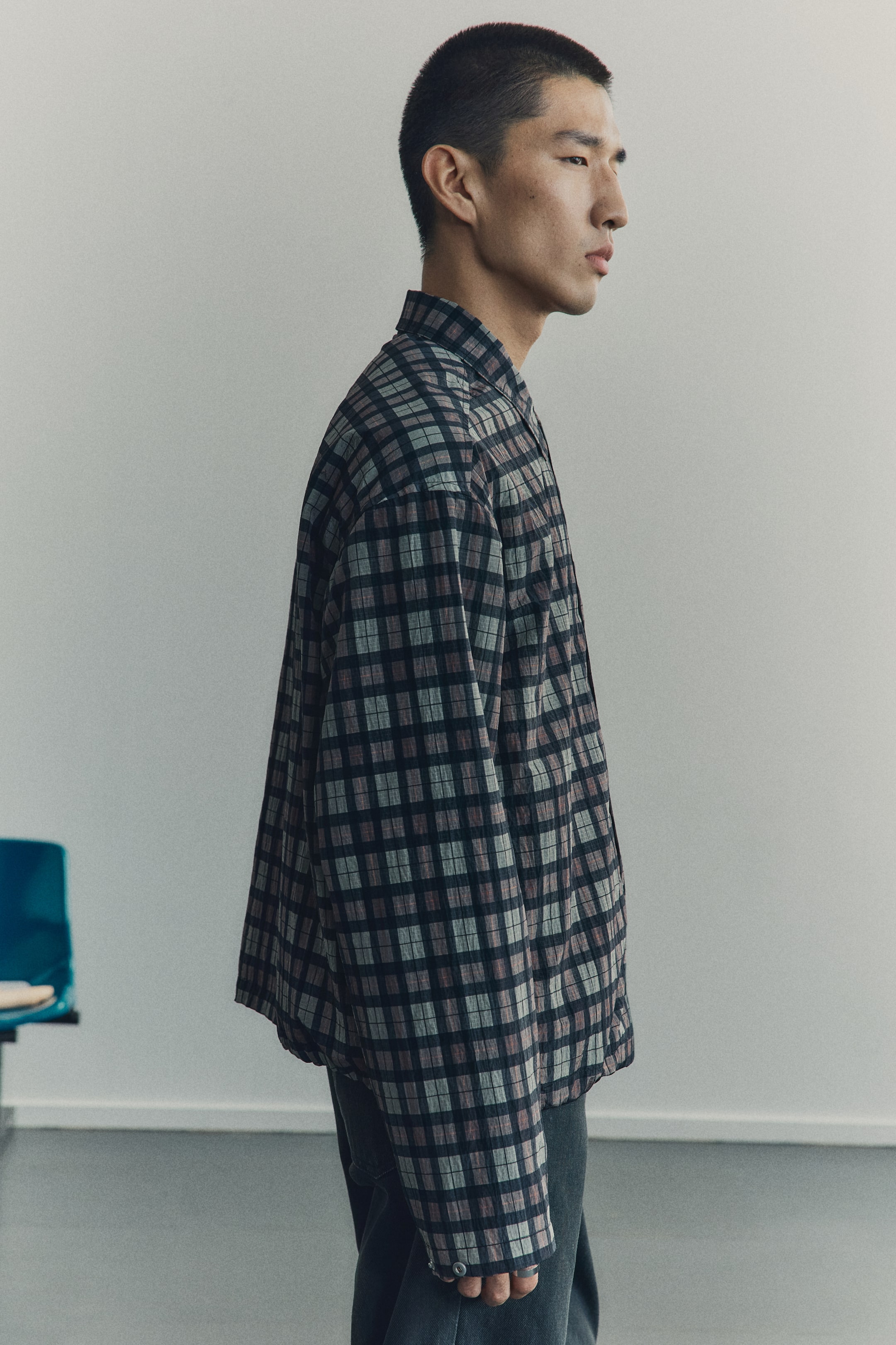 View larger image: Nylon Overshirt - Brown/plaid - Men | H&M US 4