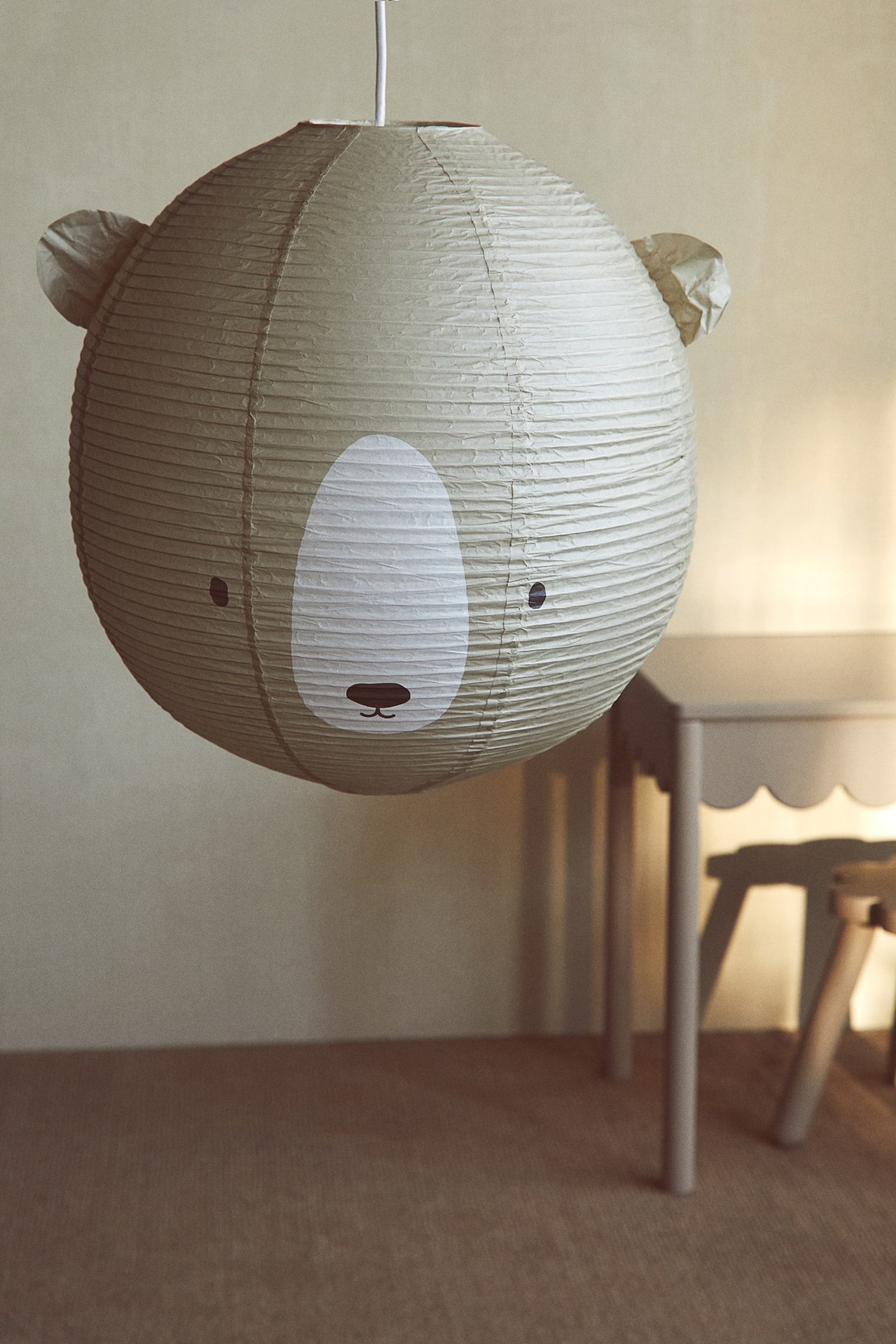 Rice paper lamp shade - Light beige/Bear - 4