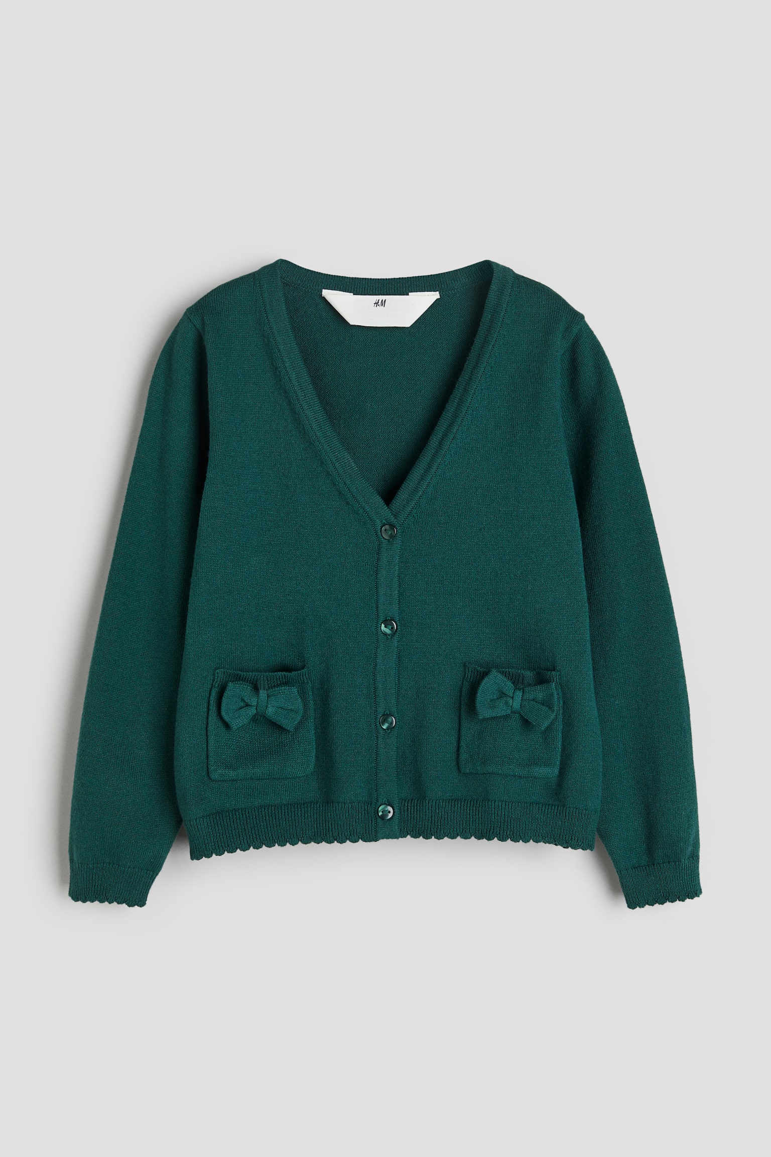 Cotton School Cardigan - Dark green/Dark grey/Bright red/Navy blue - 1