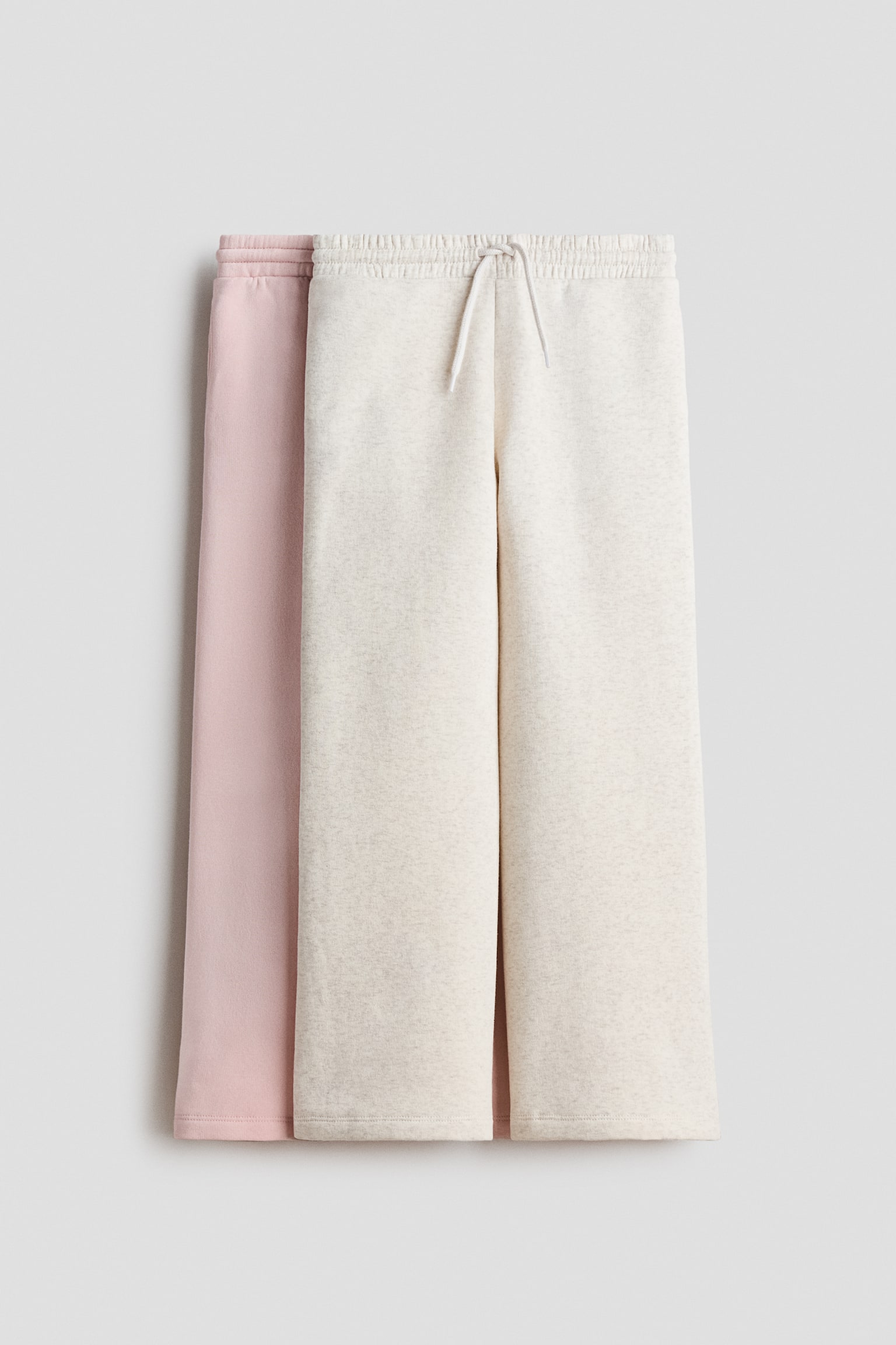 Lot de 2 pantalons jogger à l'intérieur brossé - Rose clair/beige clair chiné/Noir/gris clair chiné
