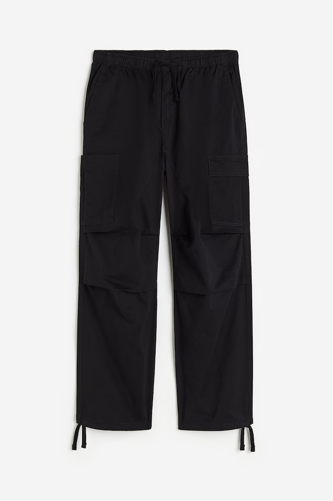 Loose Fit Cargo trousers - Black/Beige - 2