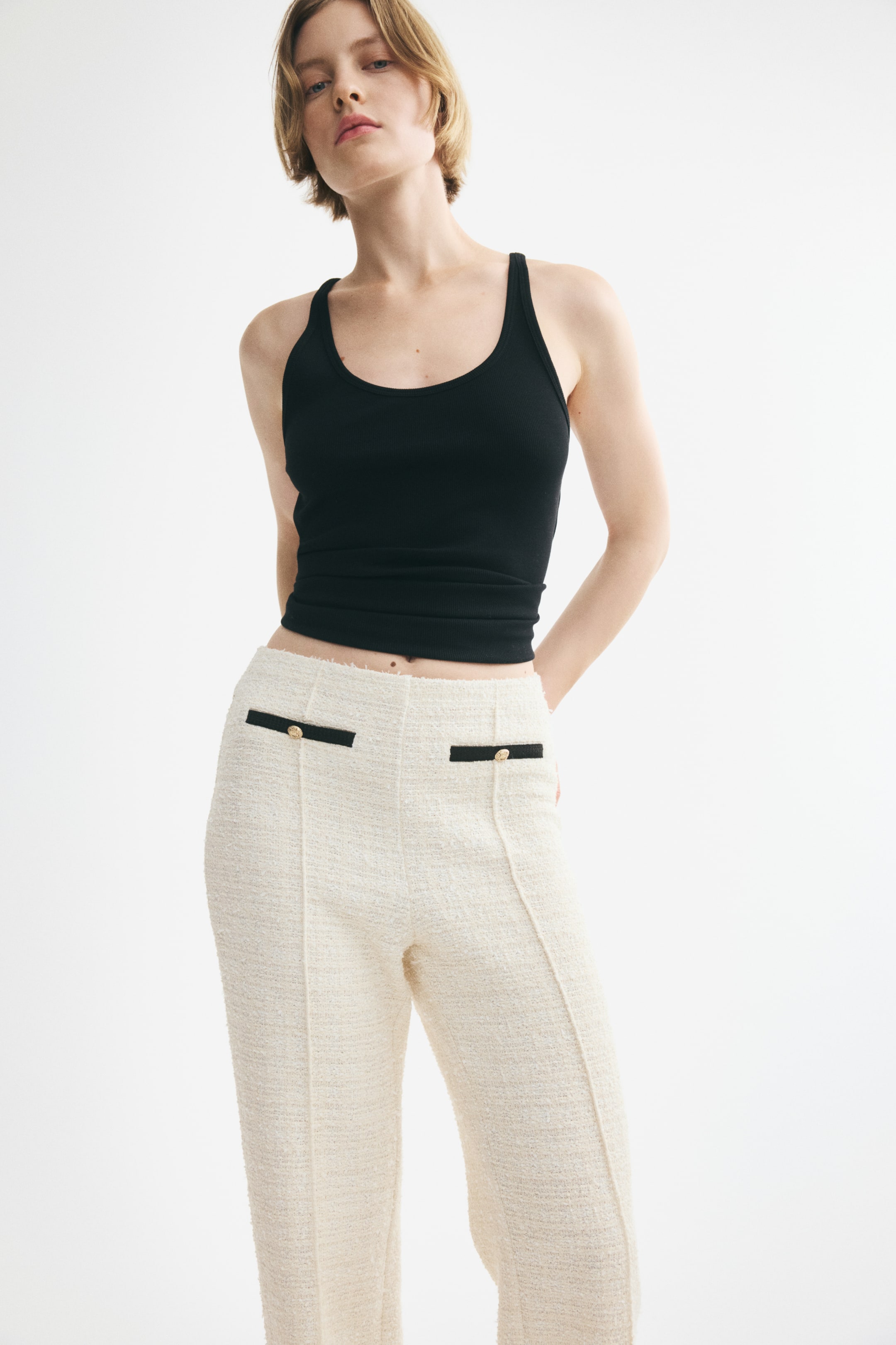 Pull-On Bouclé-Knit Pants