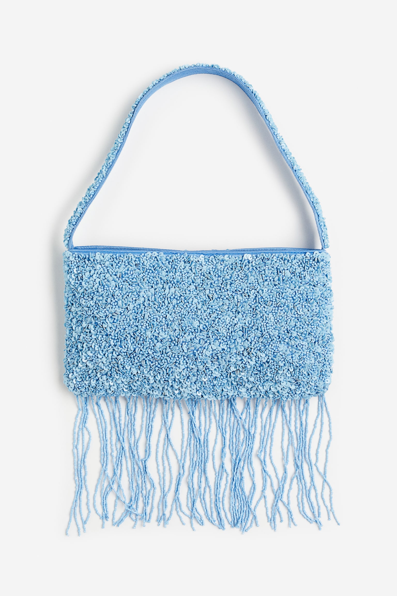 Beaded shoulder bag - Light blue - 1