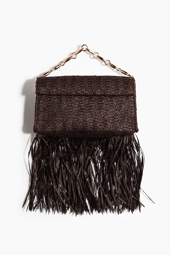Женские сумки H&M Straw Clutch Bag with Fringe