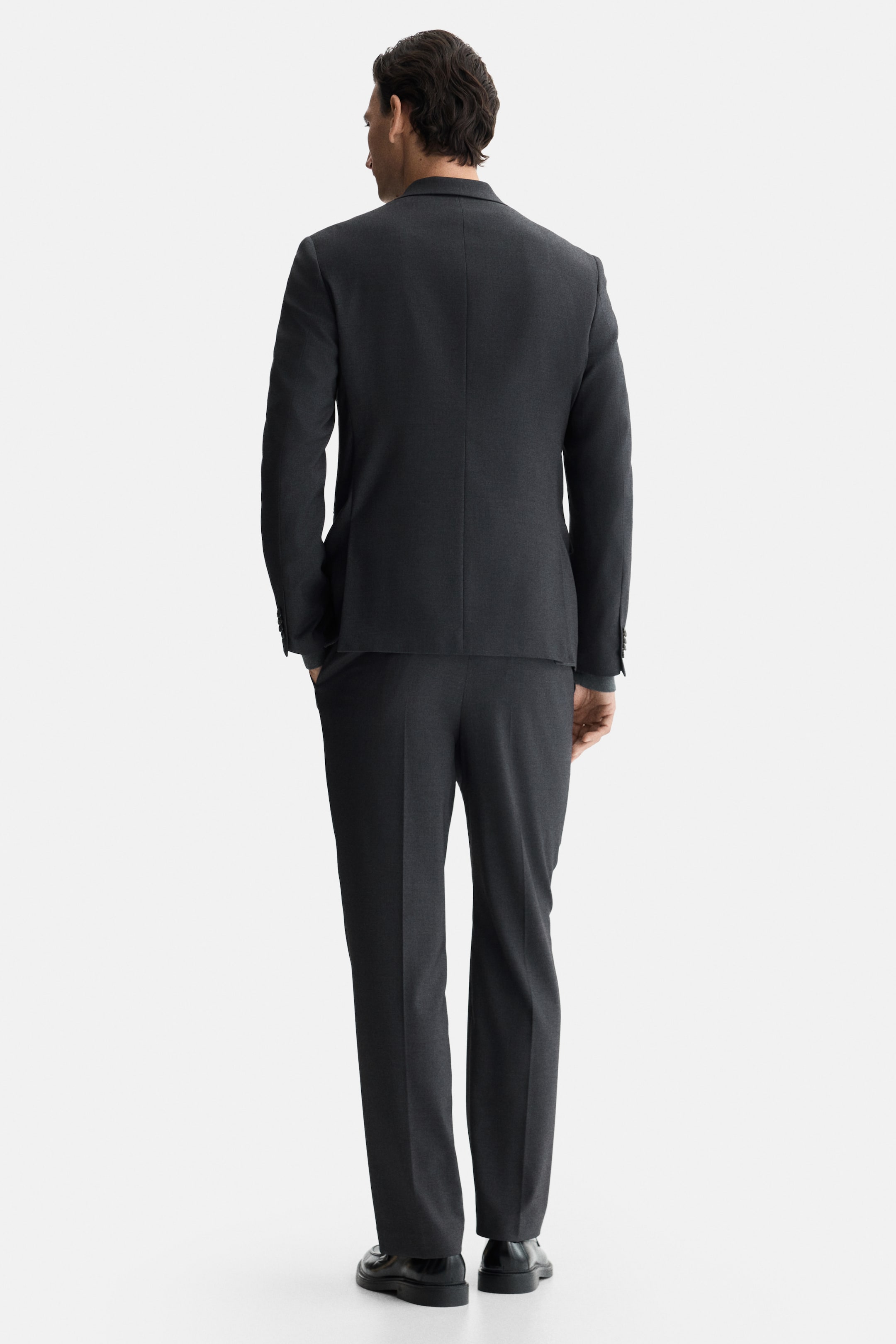 Ampliar la imagen: Saco Regular Fit de botonadura sencilla - Gris oscuro - Men | H&M MX 5