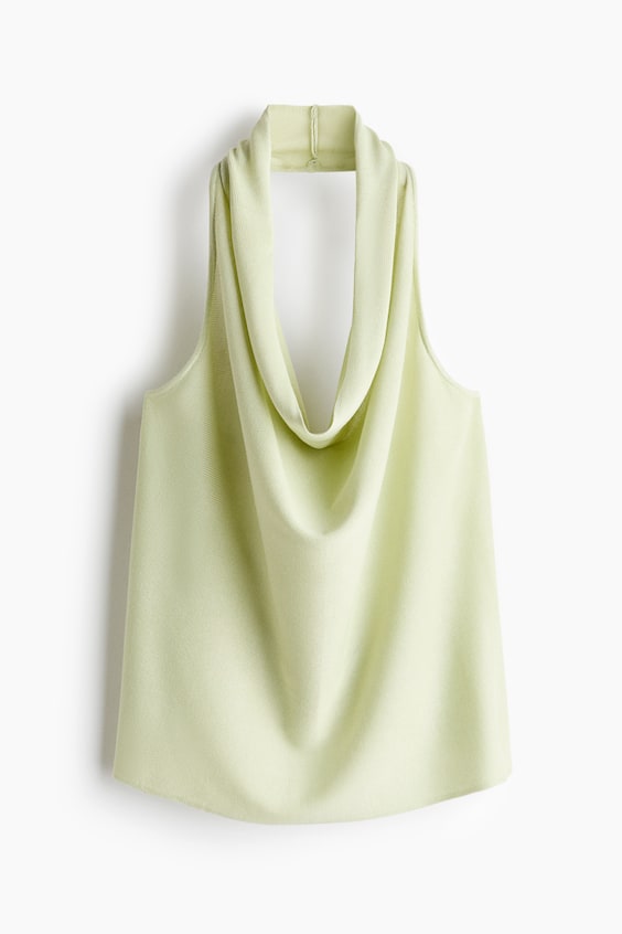 Женские топы H&M Fine-knit Halterneck Top