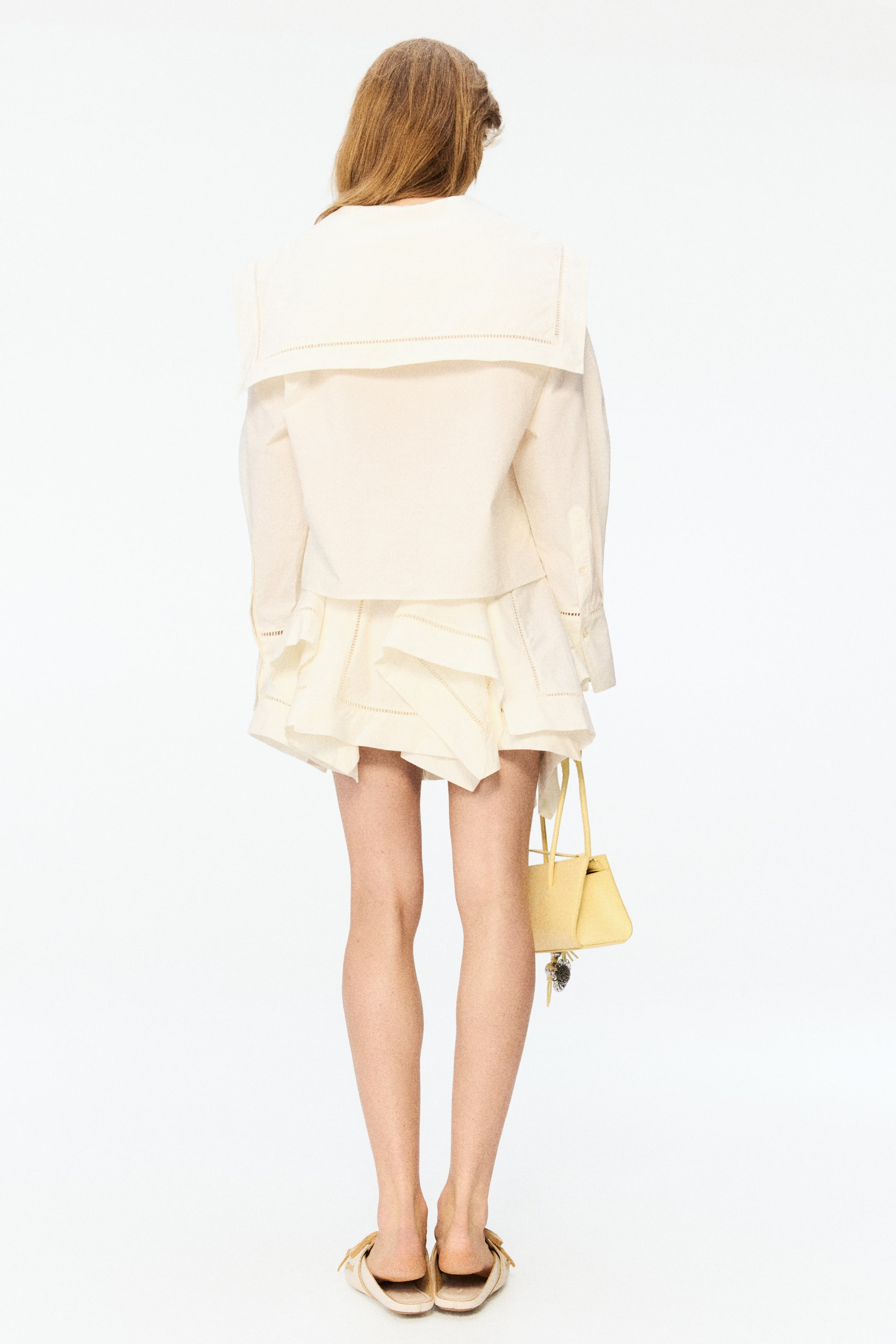 Poplin Blouse with Sailor Collar
