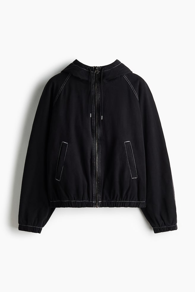 Padded canvas jacket - Black - 1