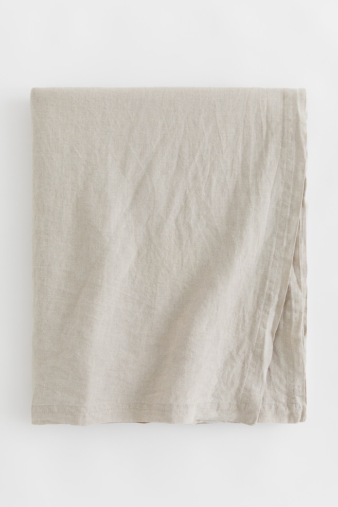 Washed linen tablecloth - Beige/White/Grey/Light khaki green - 1