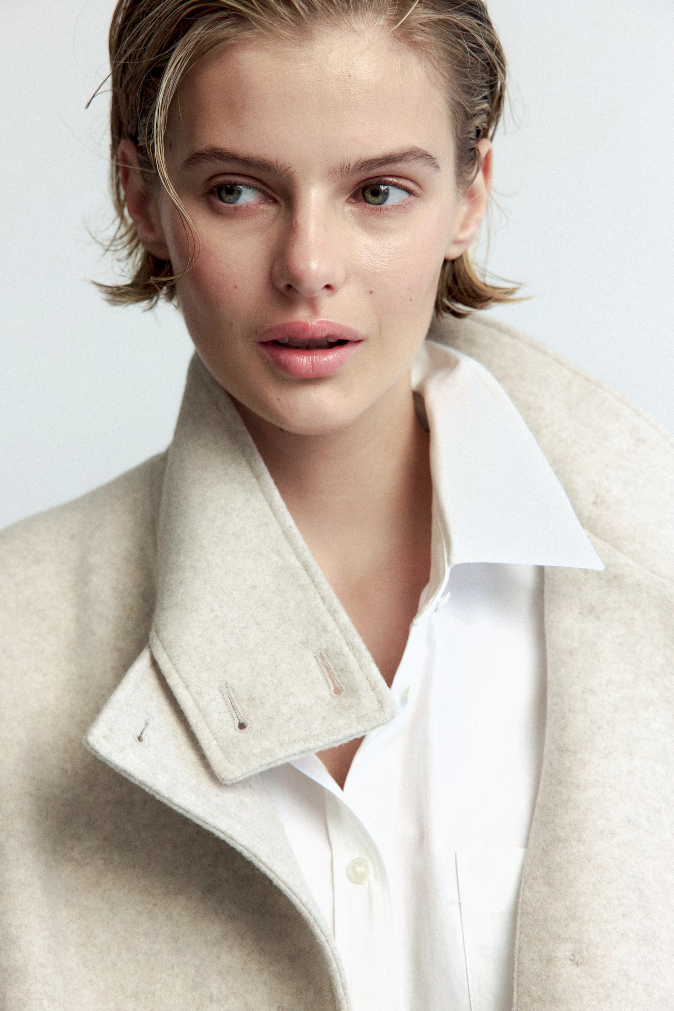 Женские куртки H&M Felted Funnel-Collar Jacket — фото 6