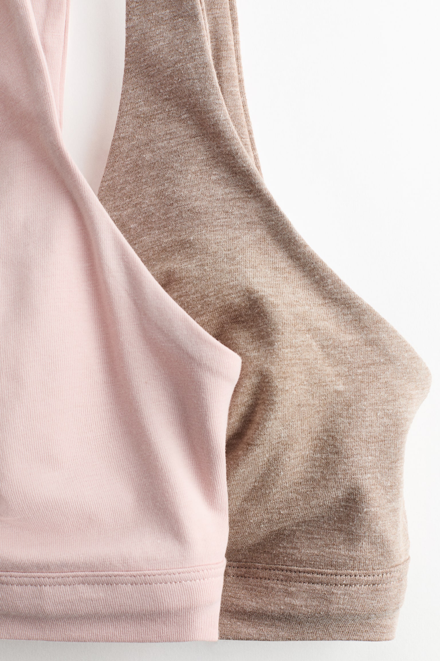 MAMA 2-pack cotton nursing bras - Beige marl/Light pink/Beige/Black - 4