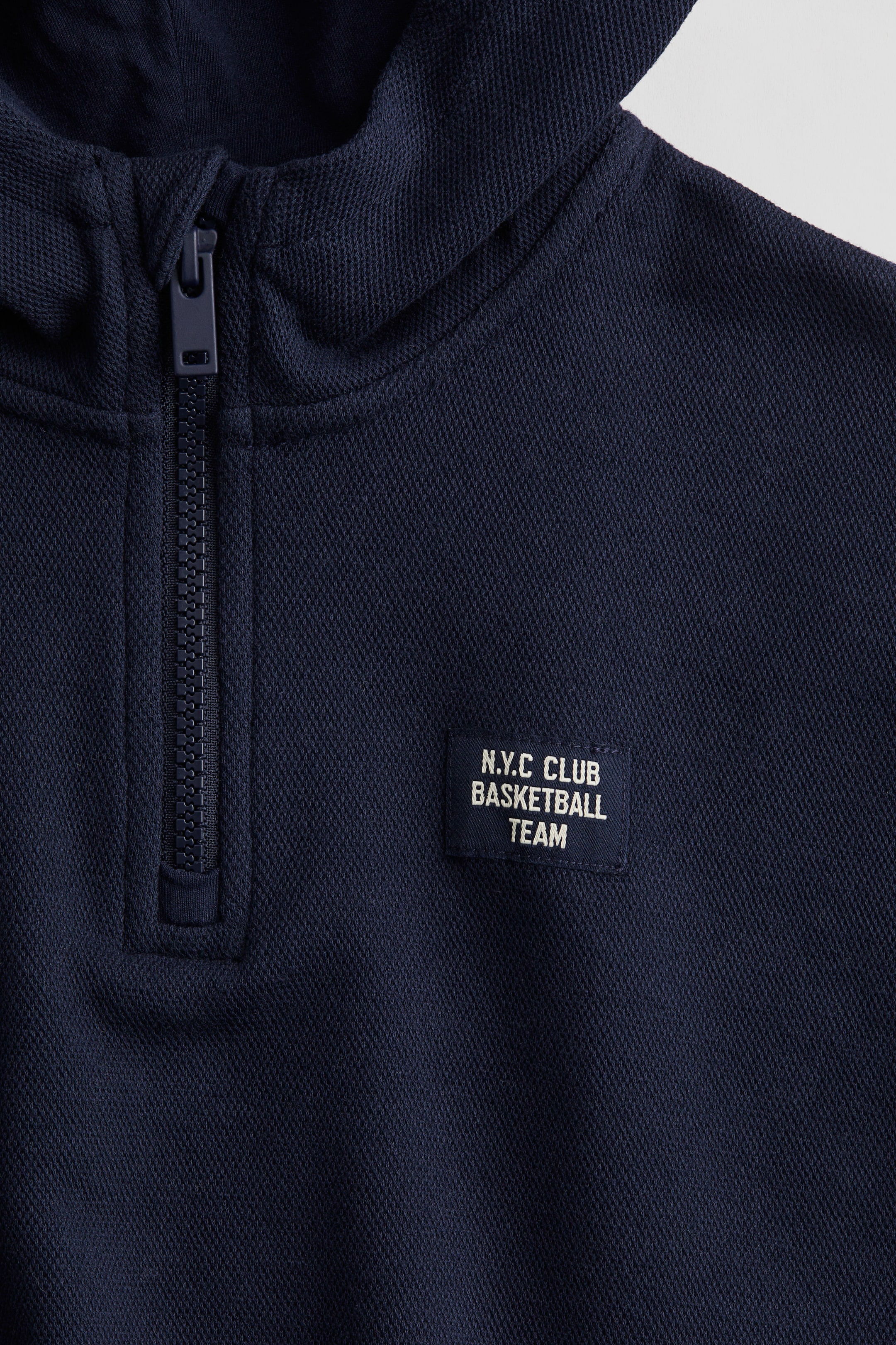 Half-Zip Piqué Hoodie