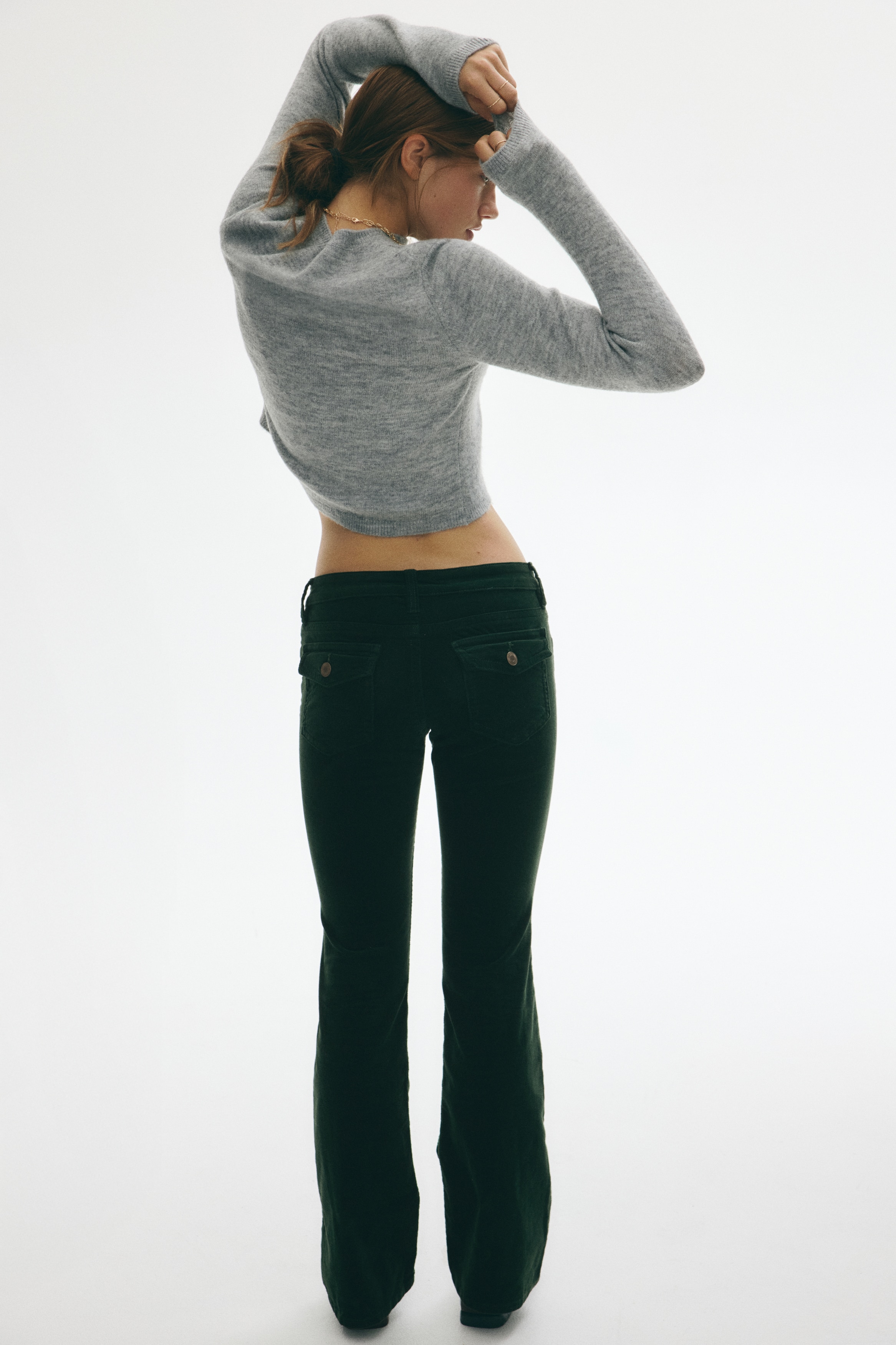Flared corduroy trousers