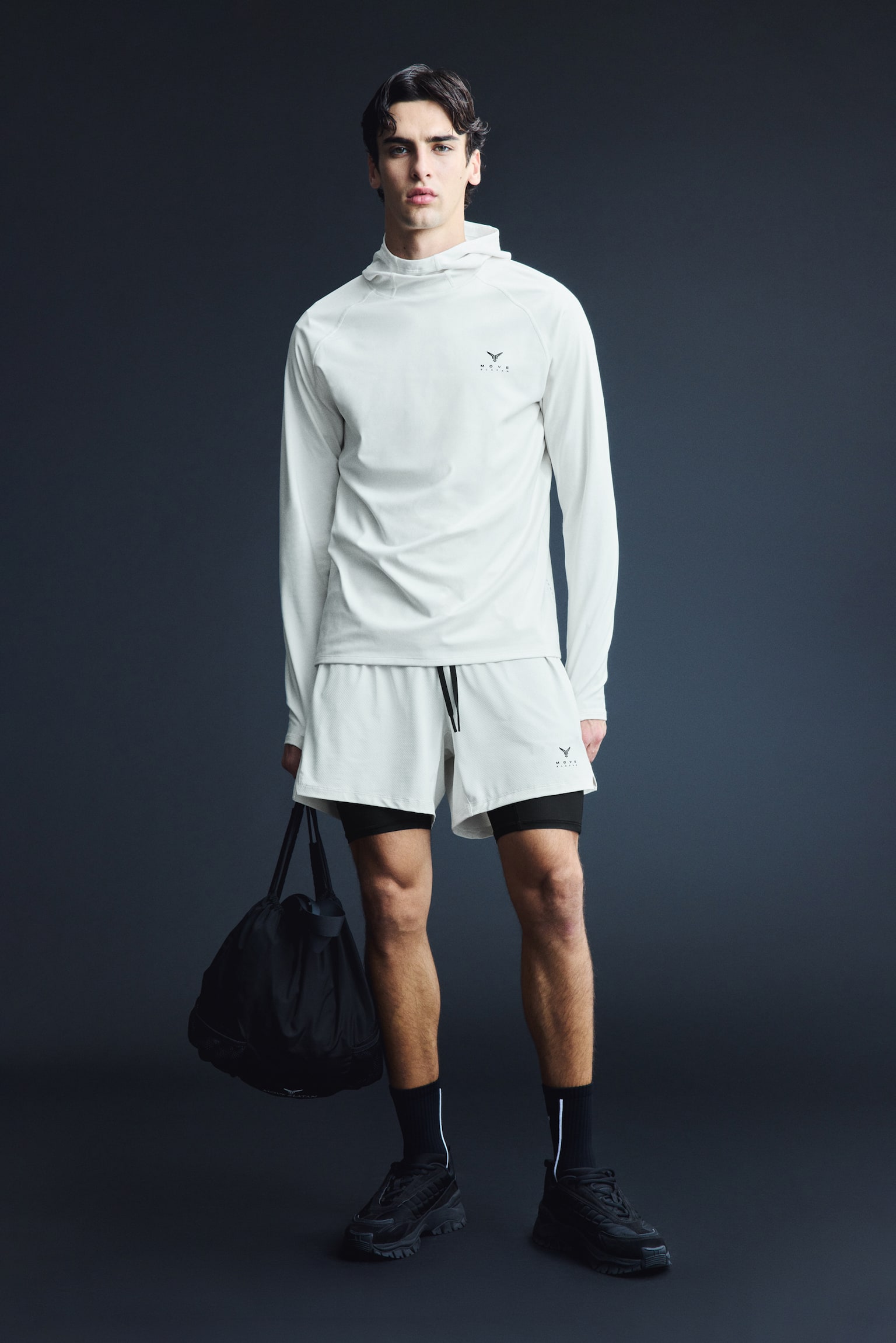 Double-layered sports shorts with DryMove™ - White/Move Zlatan/Navy blue/Move Zlatan - 2