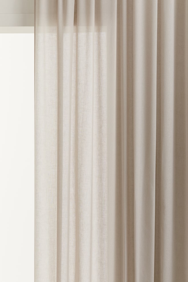 2-pack Long Curtain Panels - Taupe/Light sage green/Beige/White - 1