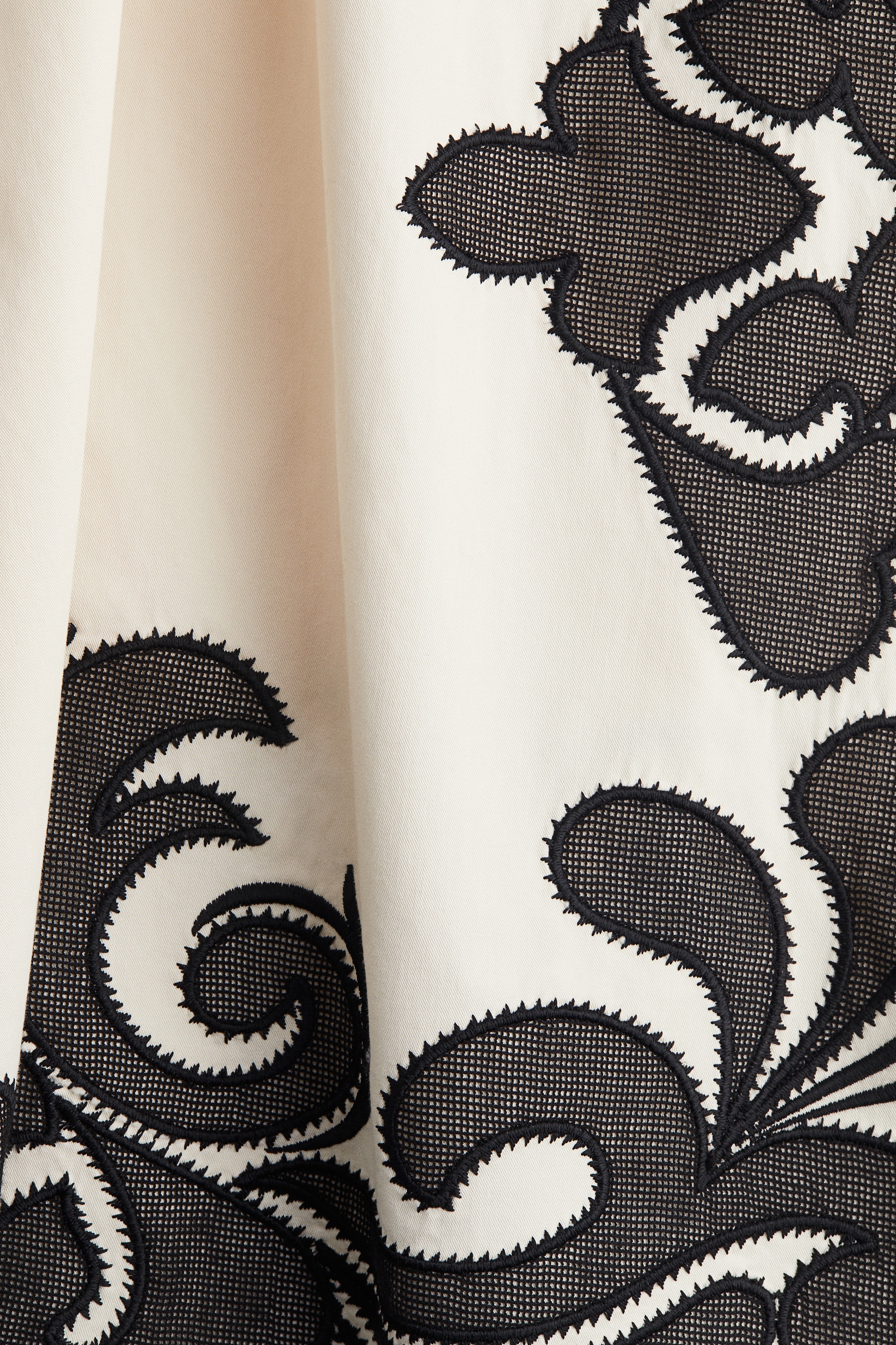 h&m embroidered shift dress Women's Cream/black Embroidered Shift Dress