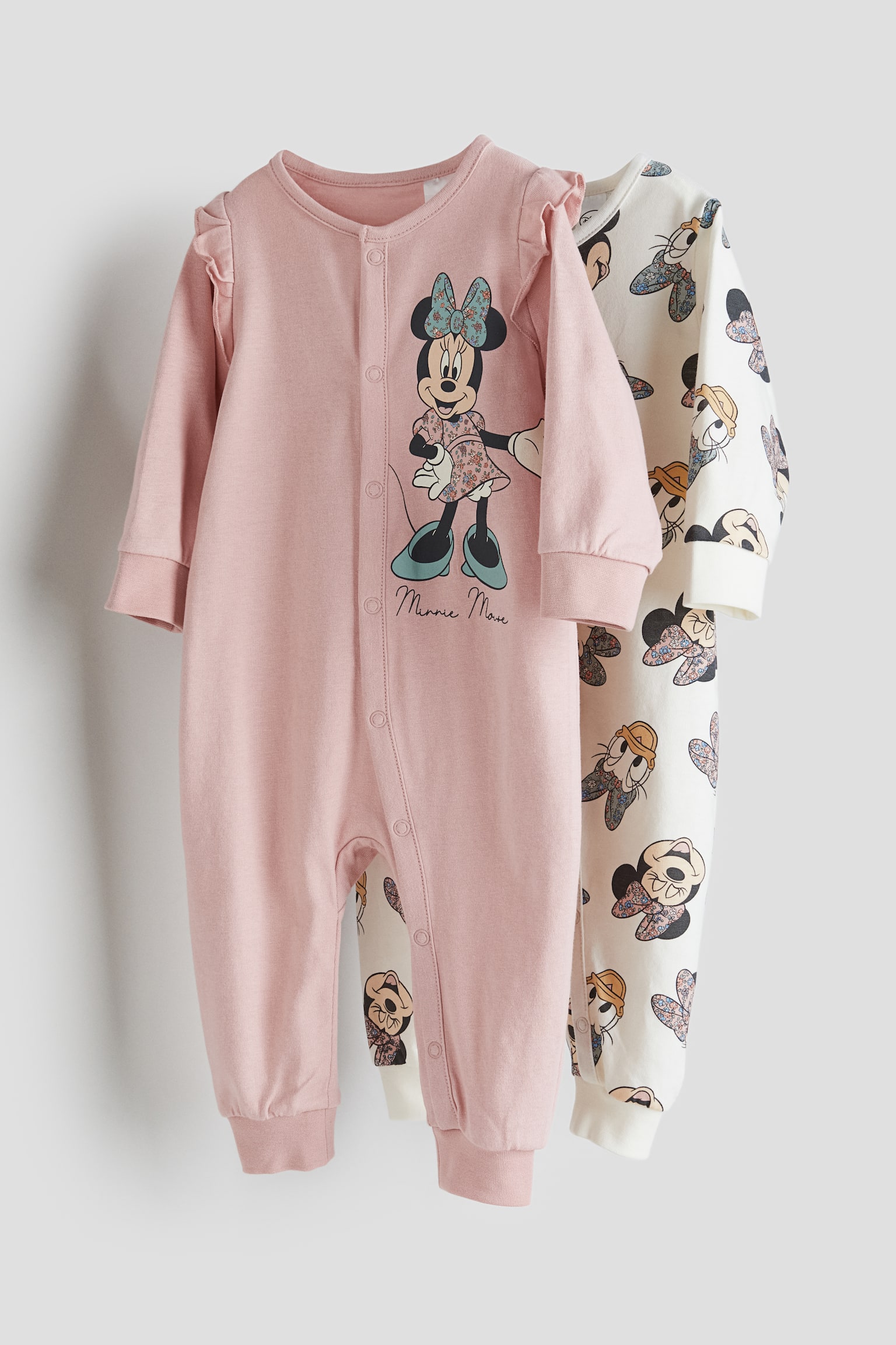 2-pack Print Pyjamas - Dusty light pink/Minnie Mouse/Light pink/Minnie Mouse/Dusty green/The Lion King/Light blue/Mickey Mouse/Light grey marle/Mickey Mouse/Blue/Snoopy/Grey marle/Miffy/White/Minnie Mouse/Light blue/Mickey Mouse/Bright blue/Cookie Monster/Red/Minnie Mouse - 1