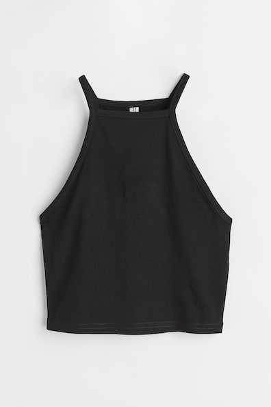 Cropped top - Sleeveless - Cropped - Black - Ladies | H&M GB