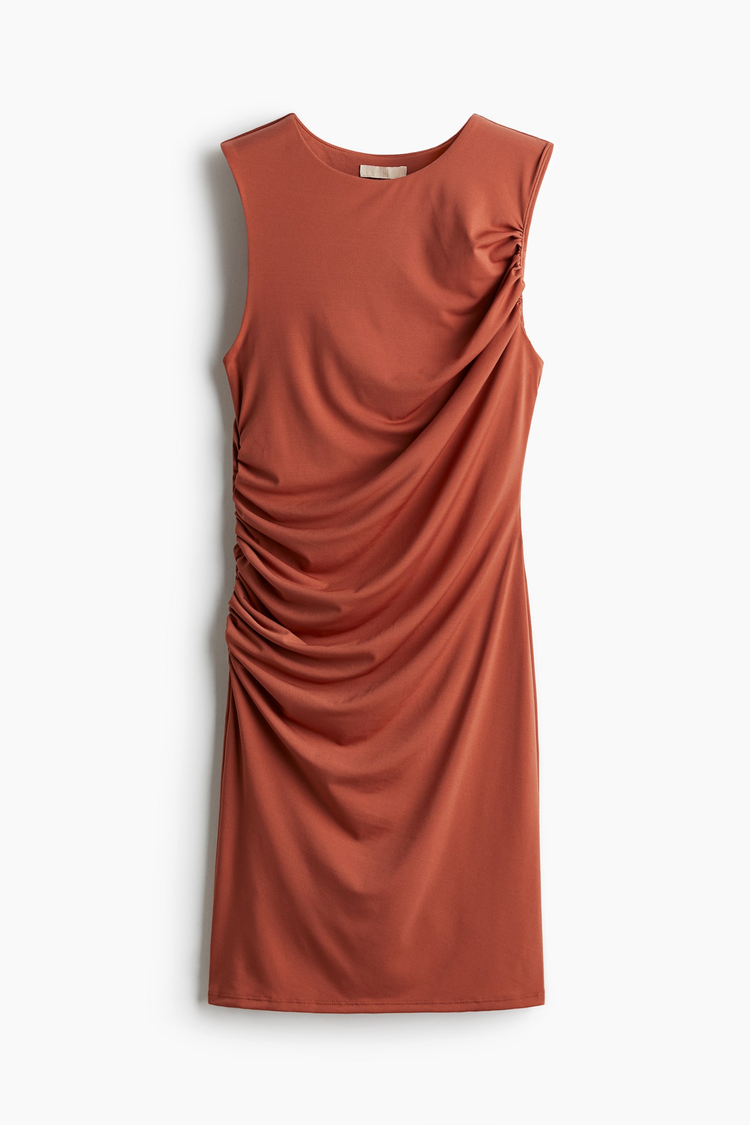 Draped Microfibre Dress - Dark orange/Dark green/Black - 2