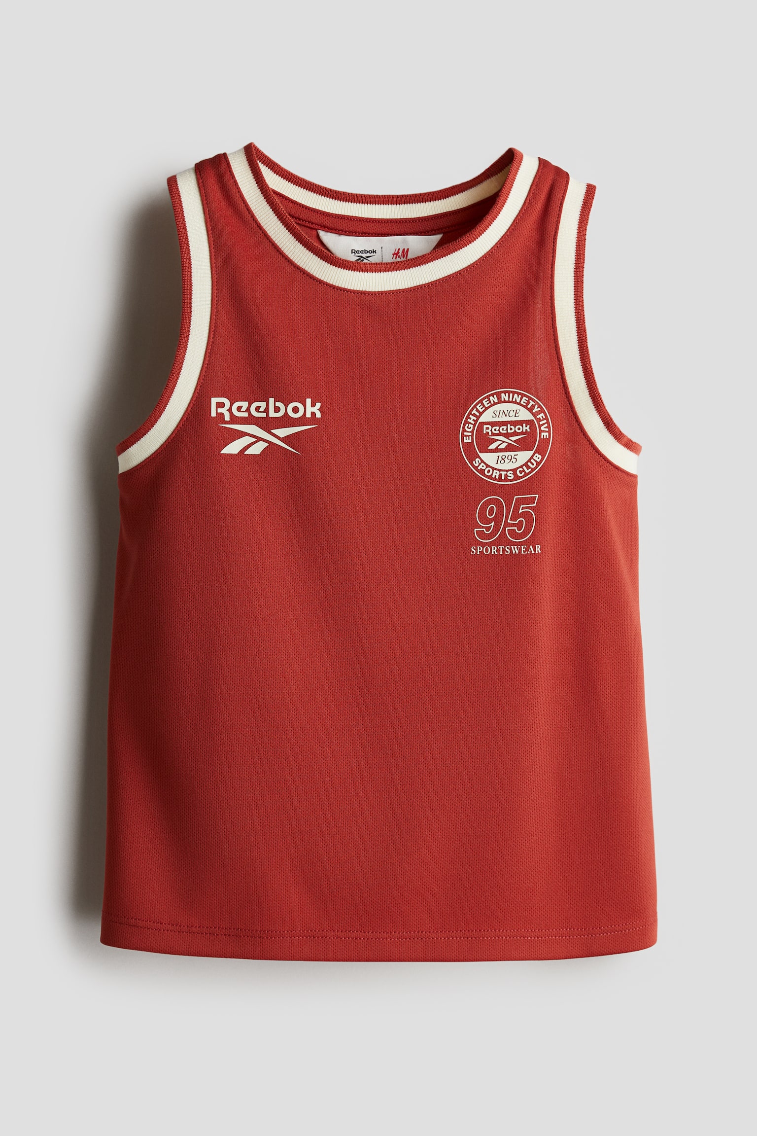 Print-motif mesh basketball vest top - Red/Reebok - 1