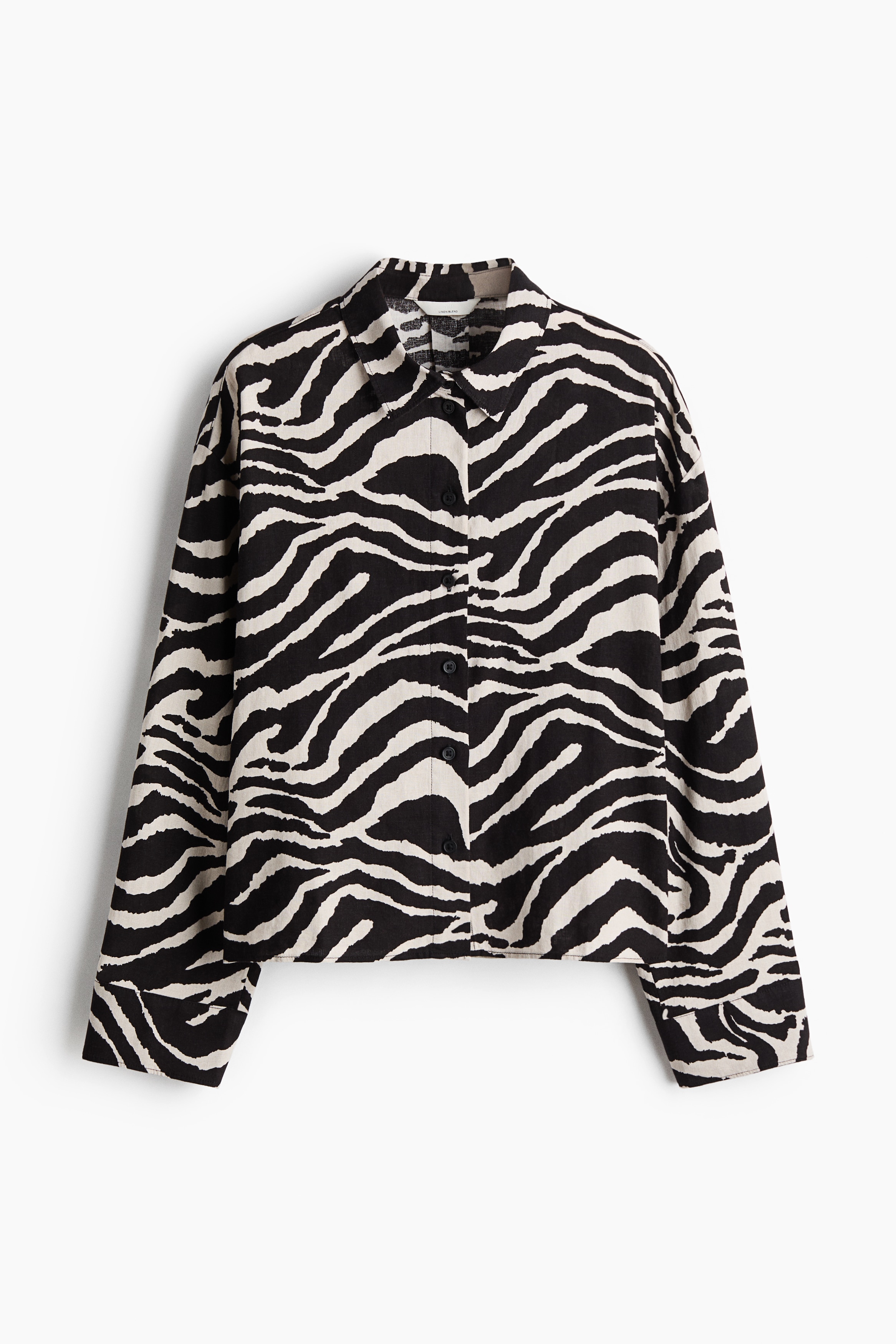 Linen-blend shirt - Black/Zebra print/Pale yellow/Red/Pink/Light beige