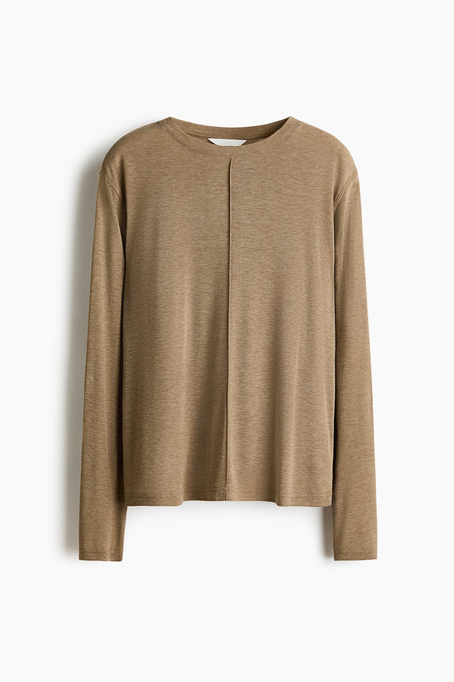 Long-sleeved top - Beige chiné/Marron/Gris foncé chiné - 1