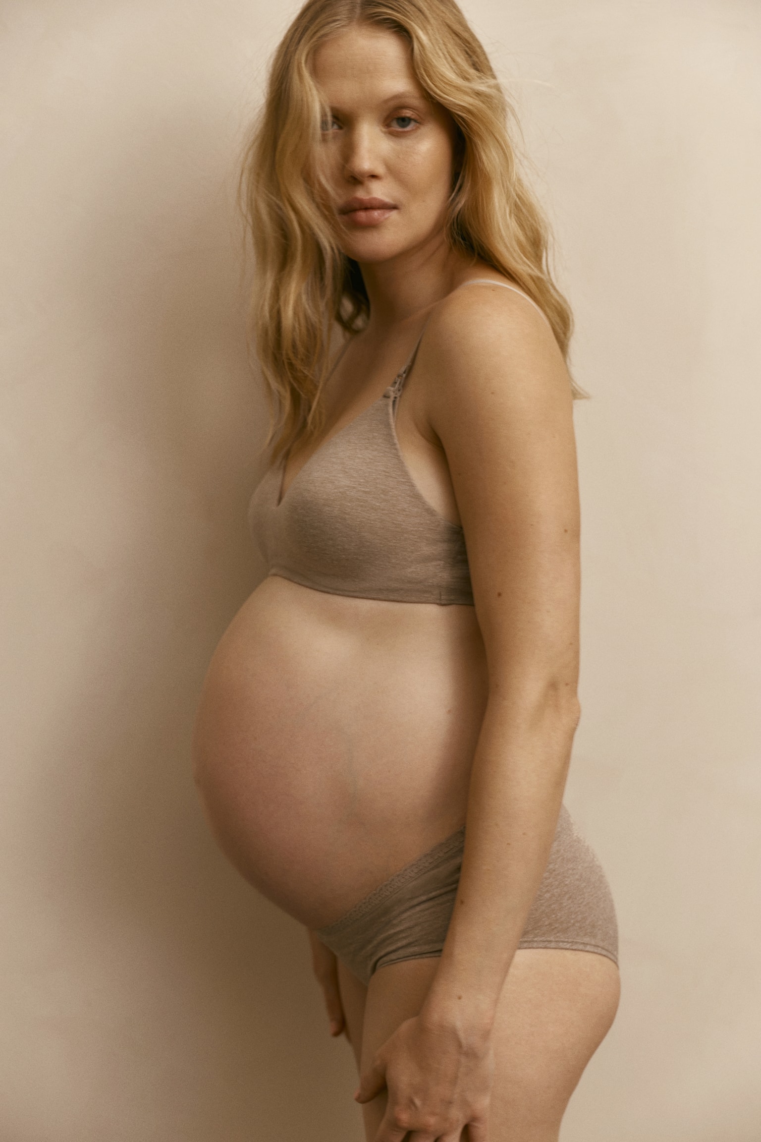 MAMA 2-pack padded cotton nursing bras - Beige marl/Light pink/Black/Light beige/Light grey marl/White - 6