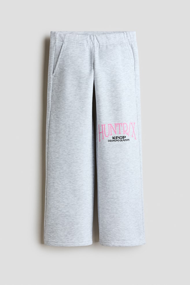 Print-motif sweatshirt joggers - Light grey/KPop Demon Hunters/Light grey marl/Snoopy - 1