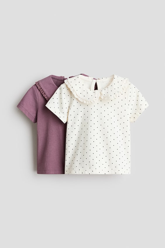 H&M 2-Pack Cotton Tops with Collar