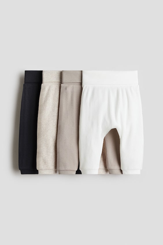 Детские брюки H&M 4-pack Ribbed Cotton Pants
