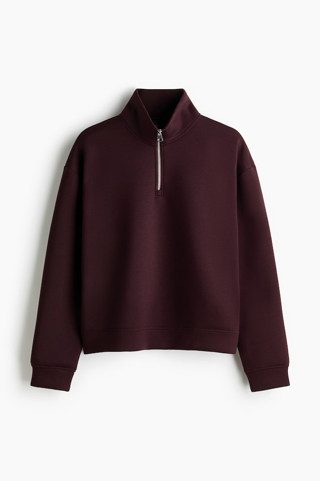 Bluza z pianki scuba Loose Fit - Burgundowy/Czarny - 1