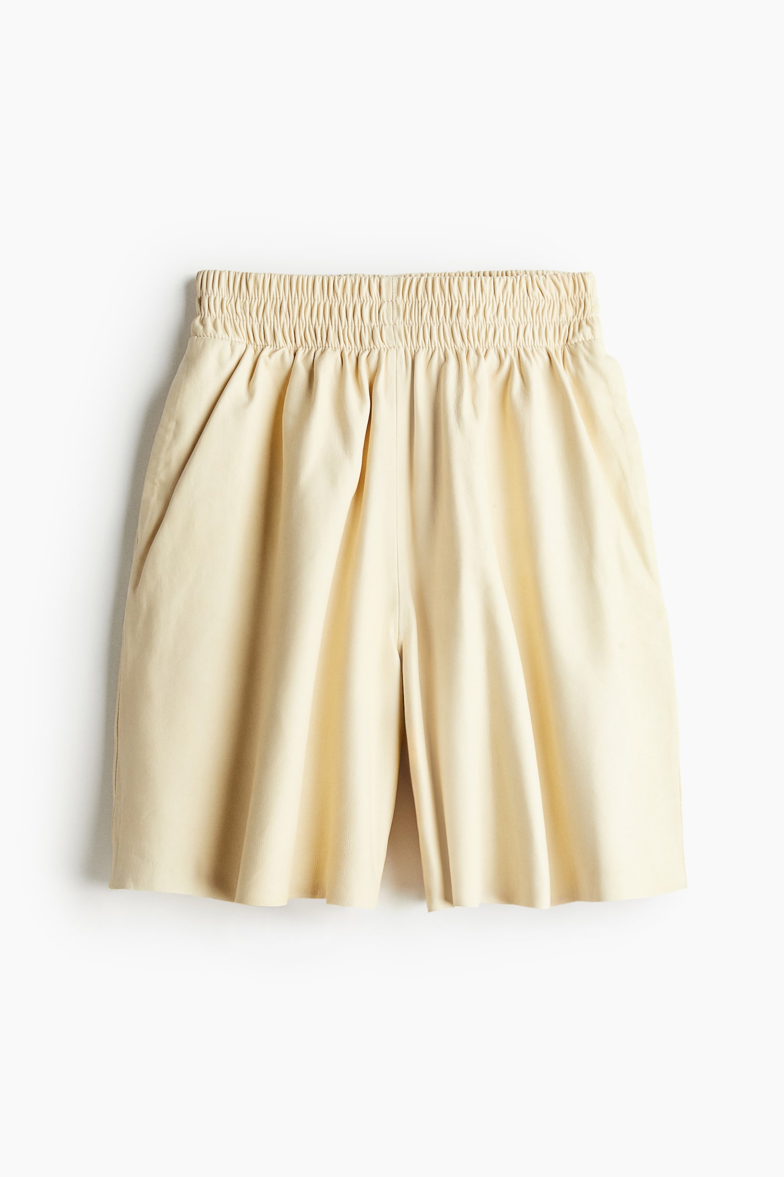 Leather Pull On Shorts - Vanilla - 2