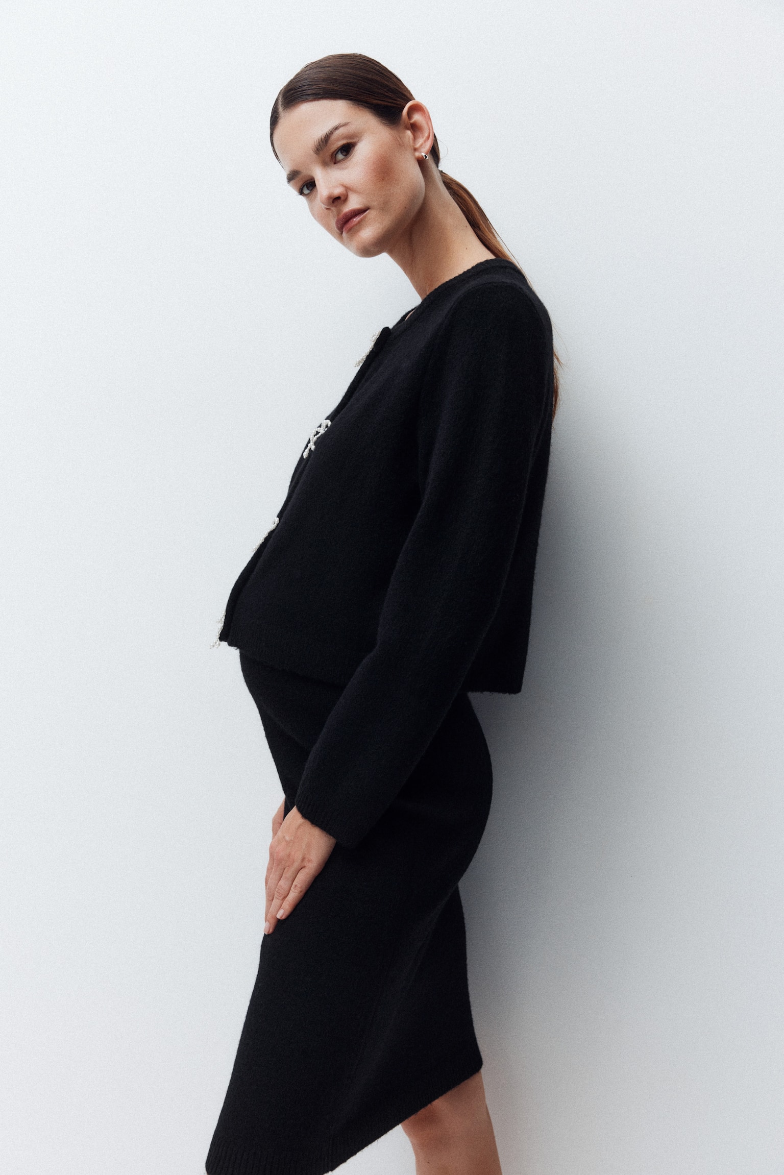 MAMA Kétrészes kötött szett - Fekete - 4