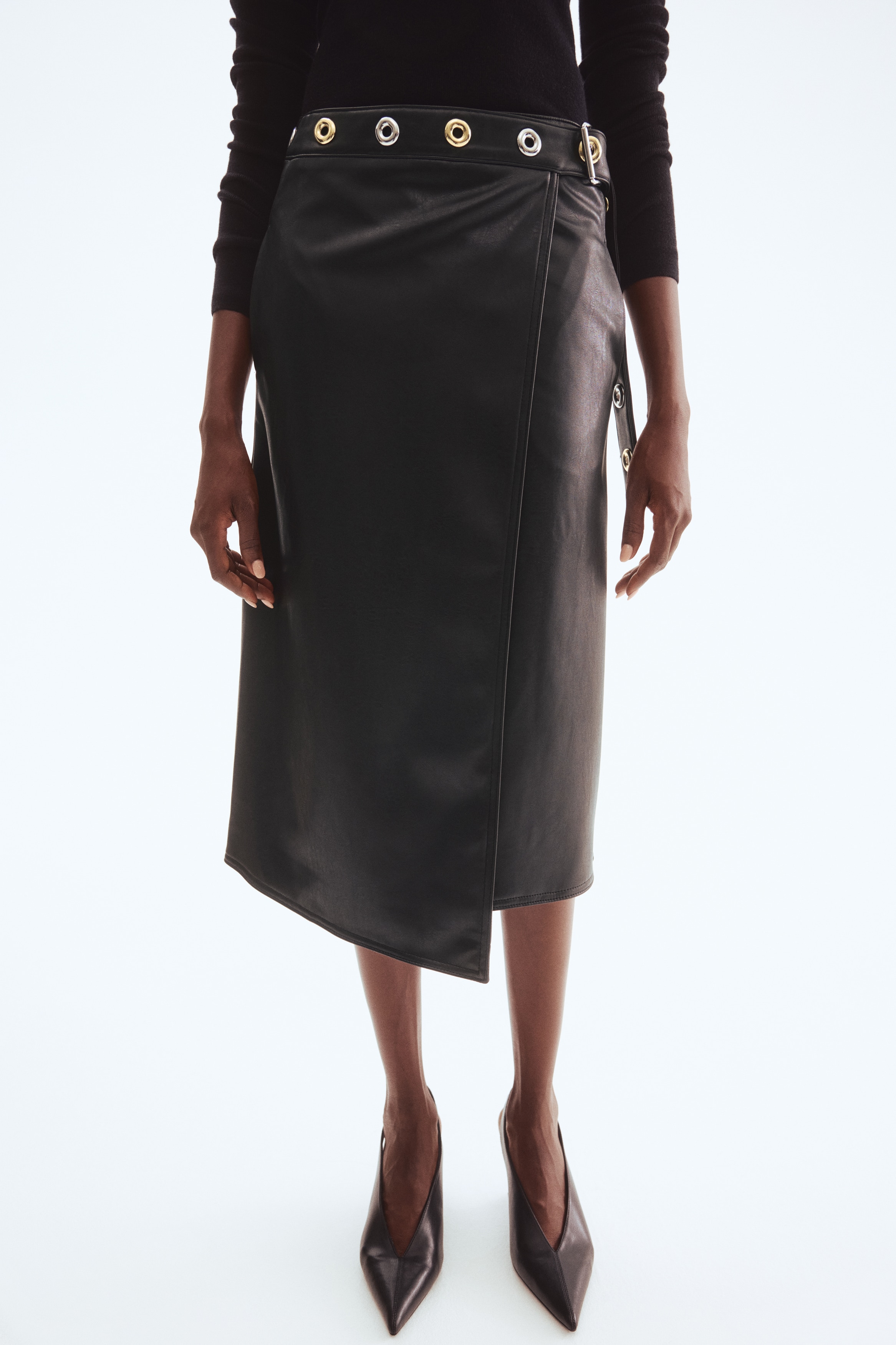 Coated wrap skirt