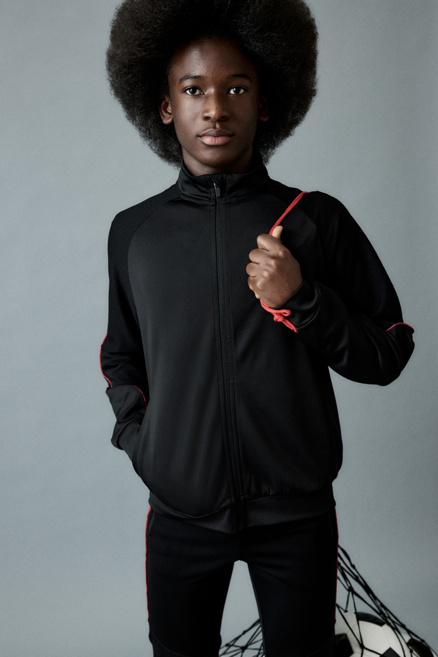 Chamarra de futbol Regular Fit con DryMove™ - Negro - 4
