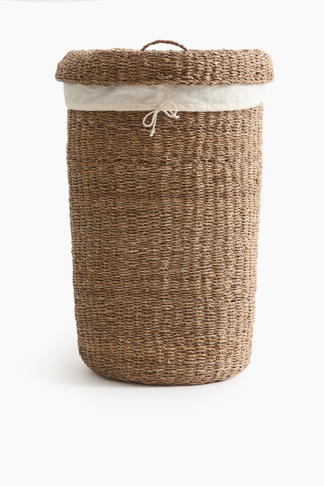 Extra-Large Seagrass Laundry Basket - Beige - 1