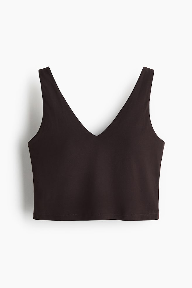 Sports Crop Top with SoftMove™ - Coffee bean brown - 1