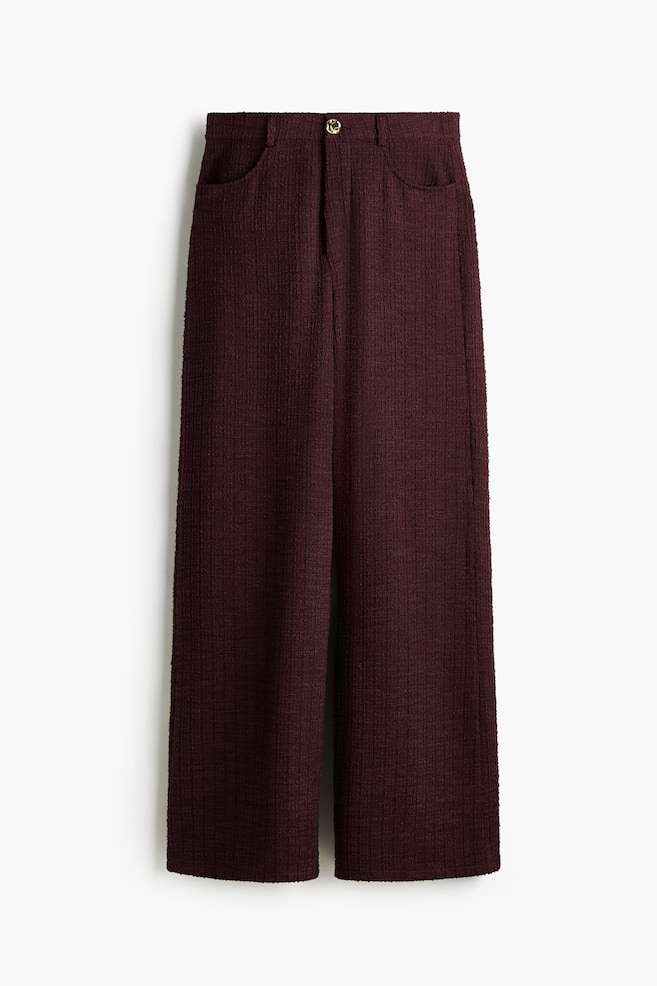 Bouclé Pants - Burgundy/Navy blue melange/Black - 1