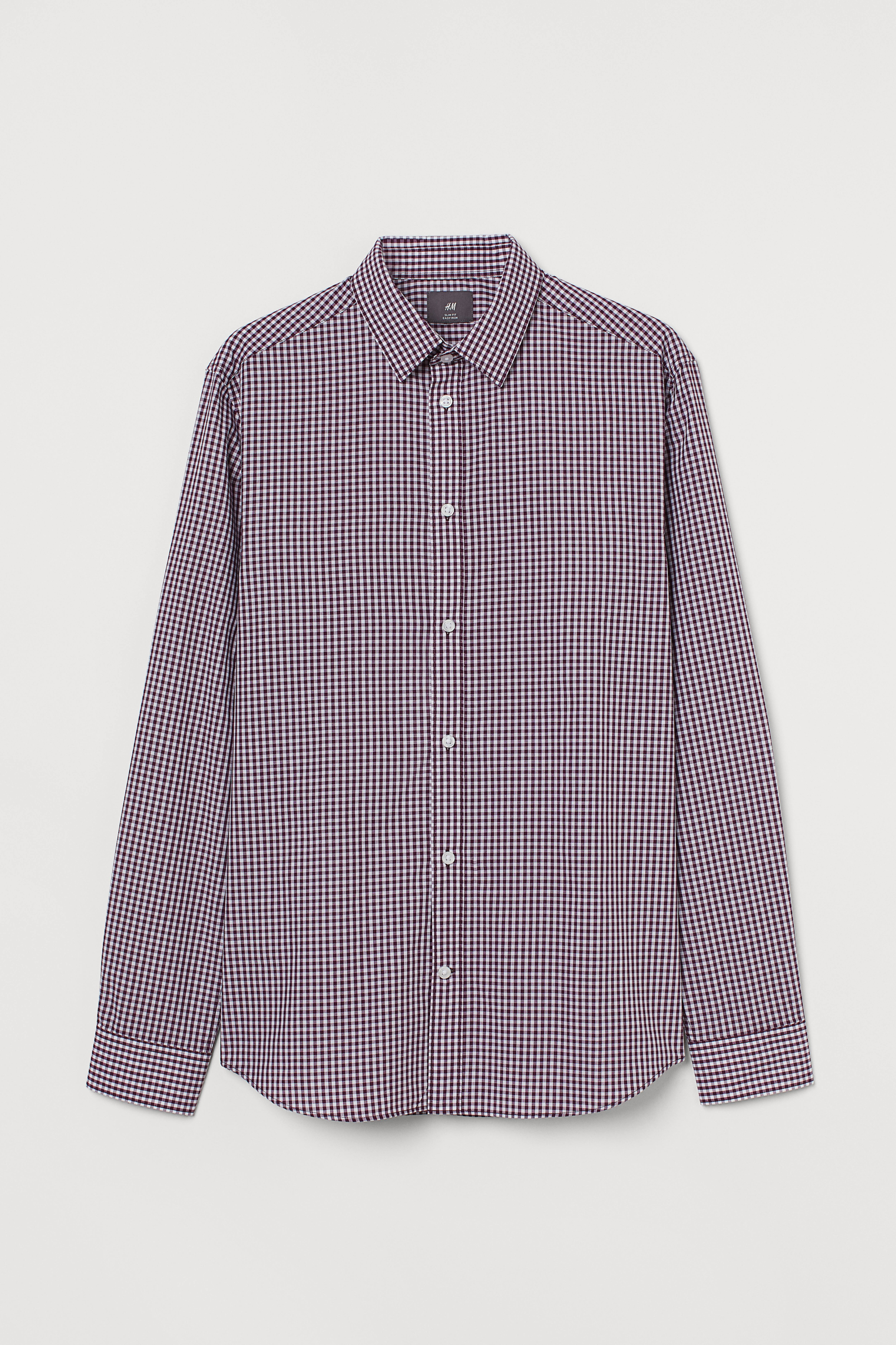 Mens slim fashion fit gingham shirt