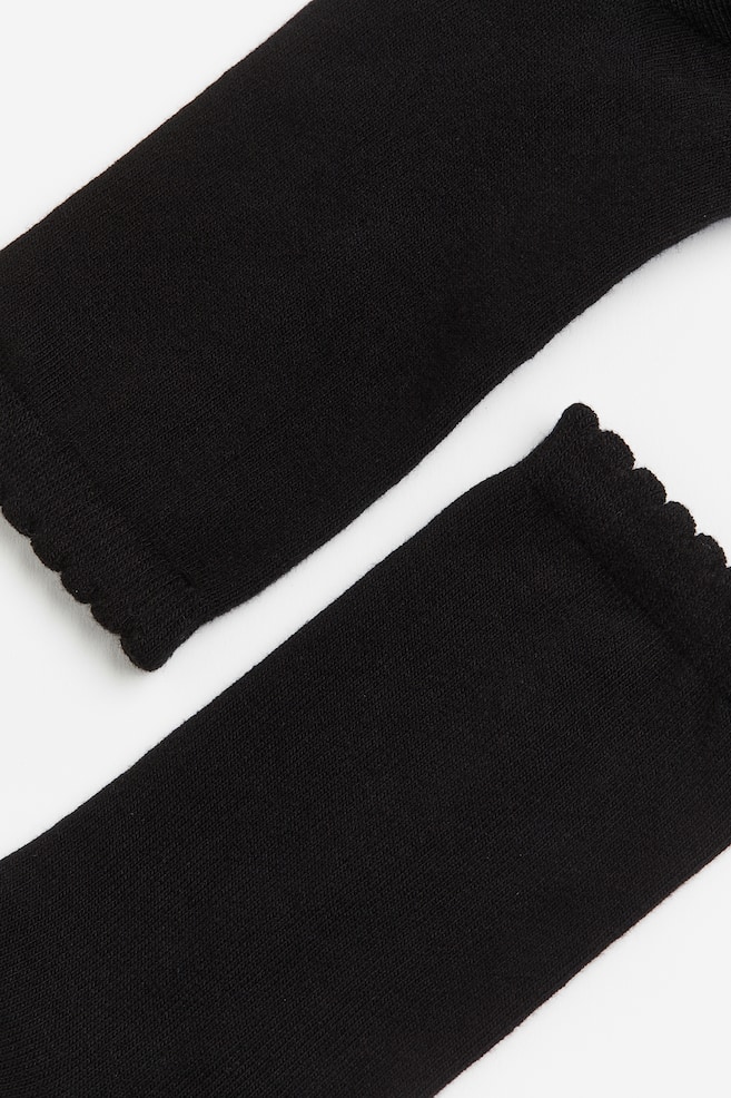 5 paria sukkia - Musta/Musta/Valkoinen - 2