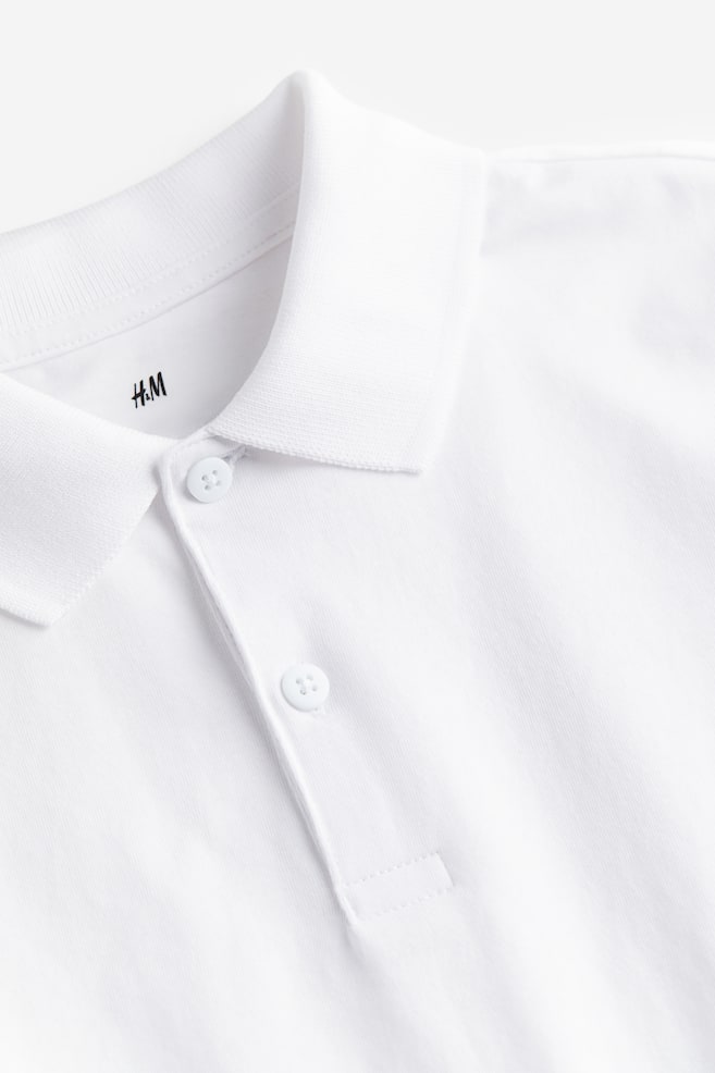 Poloshirt i jersey - Hvid/Marineblå/Sort - 3
