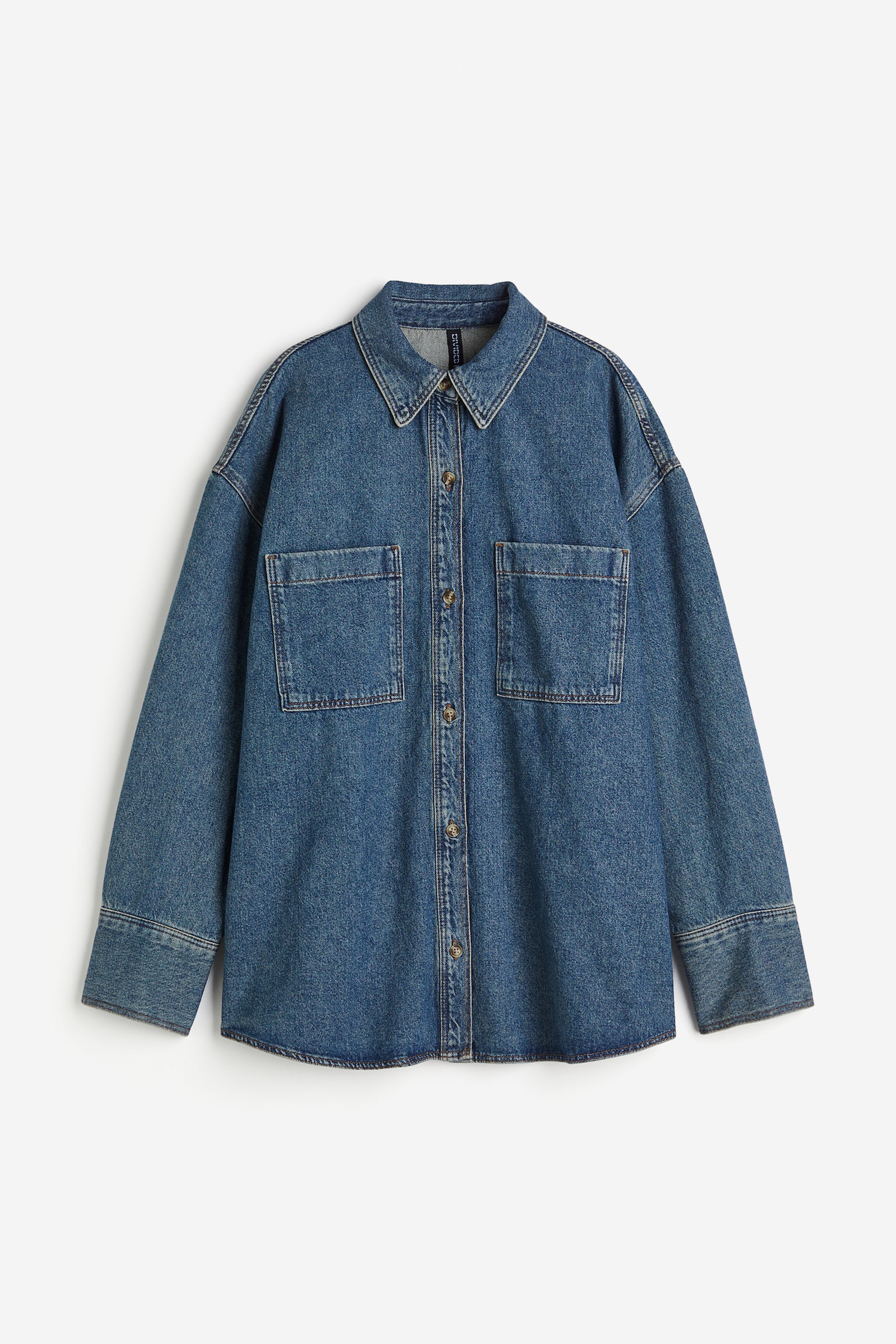 Oversized Denim Shirt - Denim blue/Dark greige/Dark grey - 2