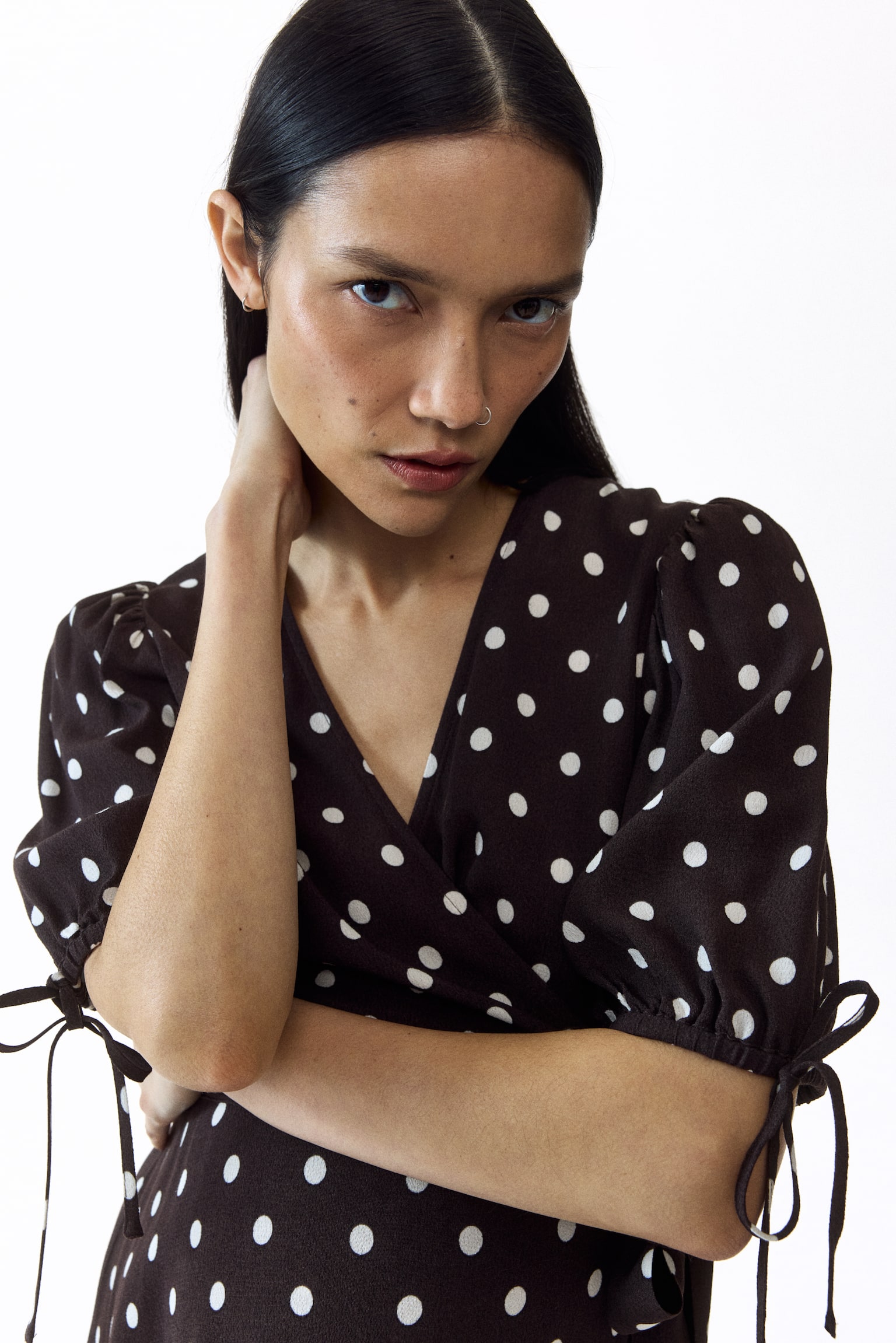 MAMA Puff-sleeved wrap dress - 5