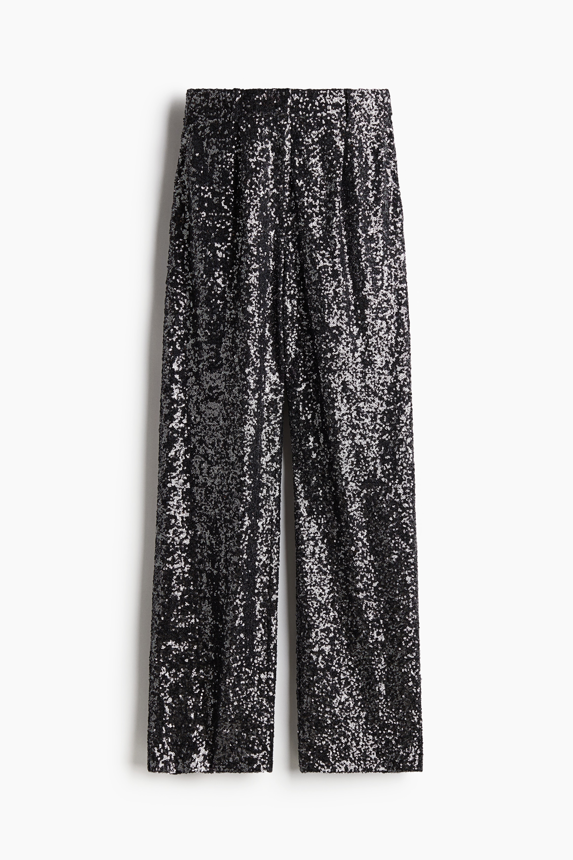 Ladies - Dark grey/Silver-coloured Sequined trousers - Size: 6  - H&M