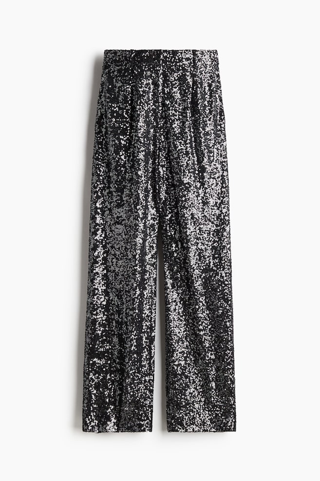 Paillettenhose - Dunkelgrau/Silberfarben/Cremefarben - 1